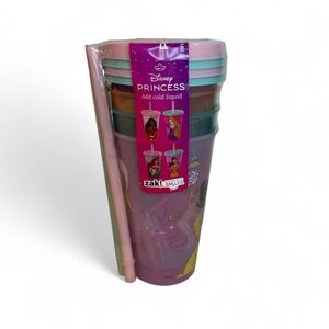Zak! Disney Princess Color Change  Tumblers Set Of 4, BPA Free, BNIP
